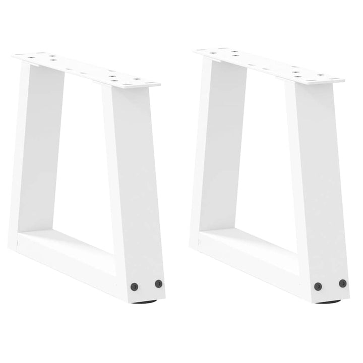 sofabordsben V-formet 2 stk. hvid 30x(30-31,3) cm stål