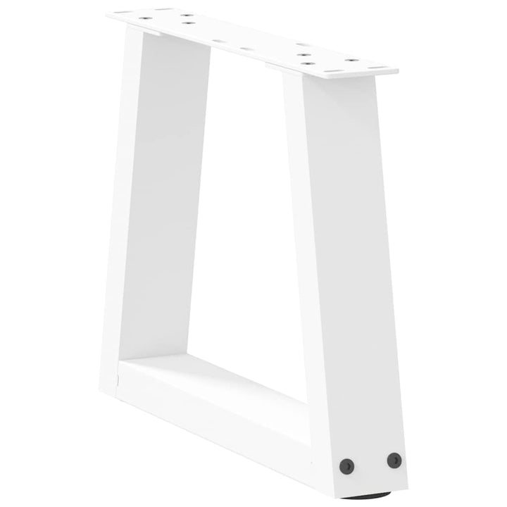 sofabordsben V-formet 2 stk. hvid 30x(30-31,3) cm stål