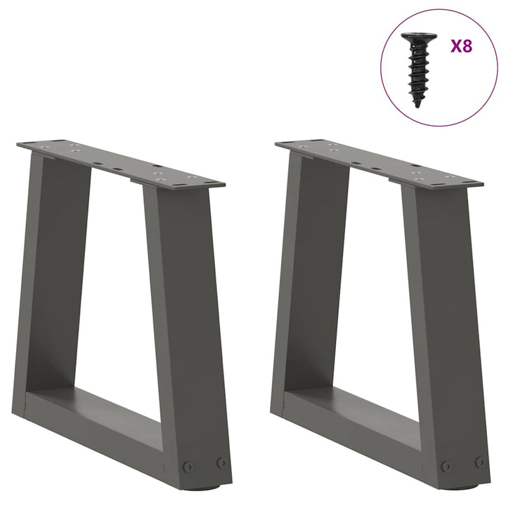 sofabordben V-formet 2 stk. antracit 30x(30-31,3) cm stål
