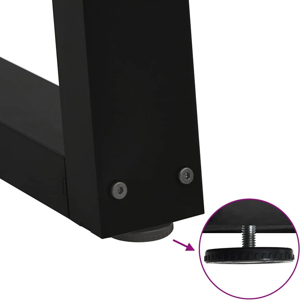 sofabordben V-formet 2 stk. sort 40x(30-31,3) cm stål
