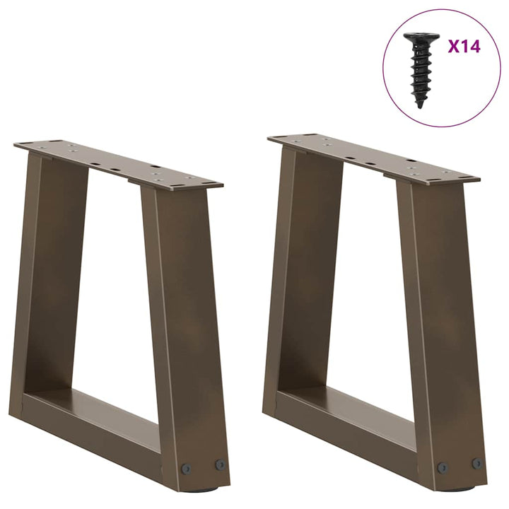 sofabordsben V-formet 2 stk. naturstål 40x(30-31,3) cm stål