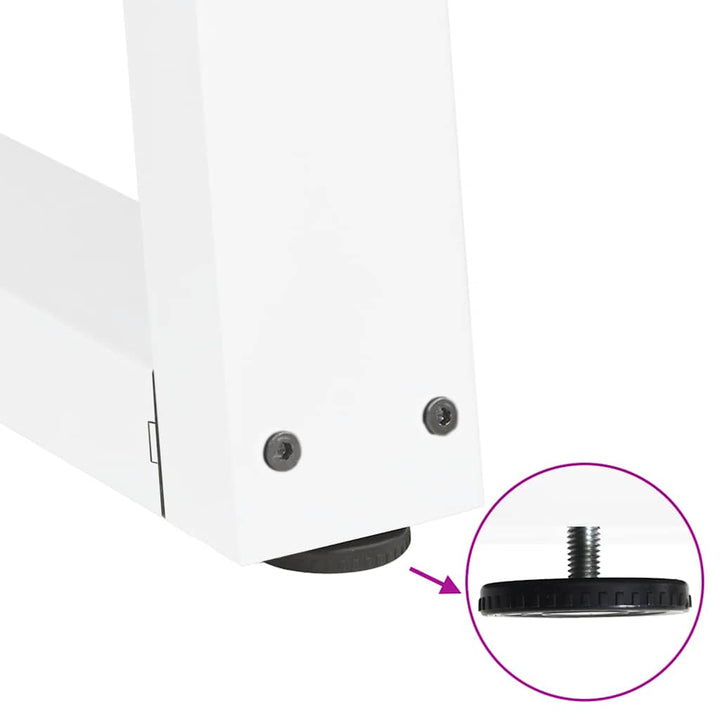 sofabordsben V-formet 2 stk. hvid 50x(30-31,3) cm stål