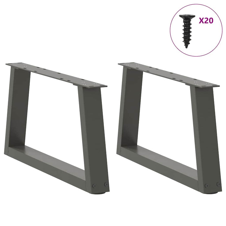 sofabordsben V-formet 2 stk. antracit 50x(30-31,3) cm stål
