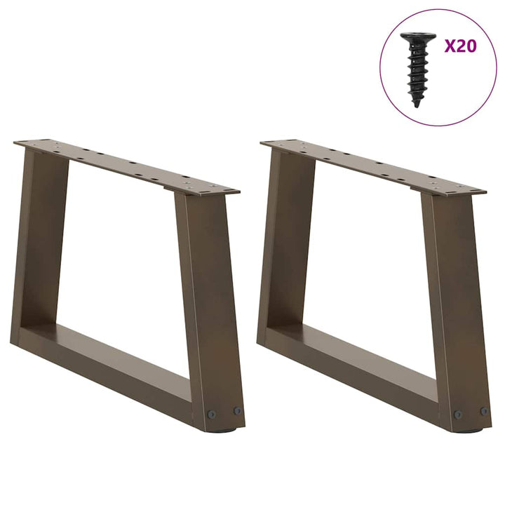 sofabordsben V-formet 2 stk. naturstål 50x(30-31,3) cm stål