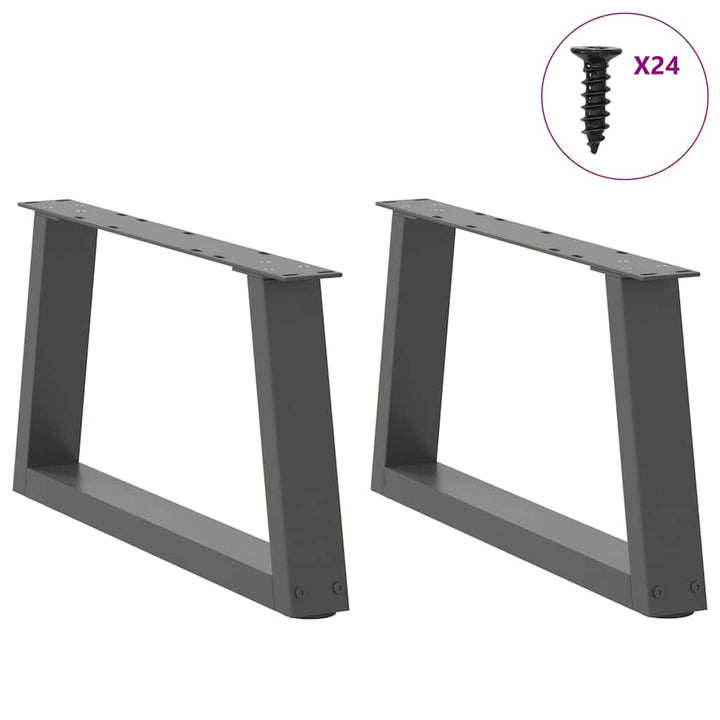 sofabordsben V-formet 2 stk. antracit 60x(30-31,3) cm stål