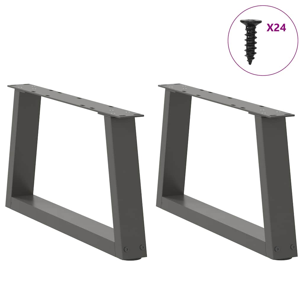 sofabordsben V-formet 2 stk. antracit 60x(30-31,3) cm stål