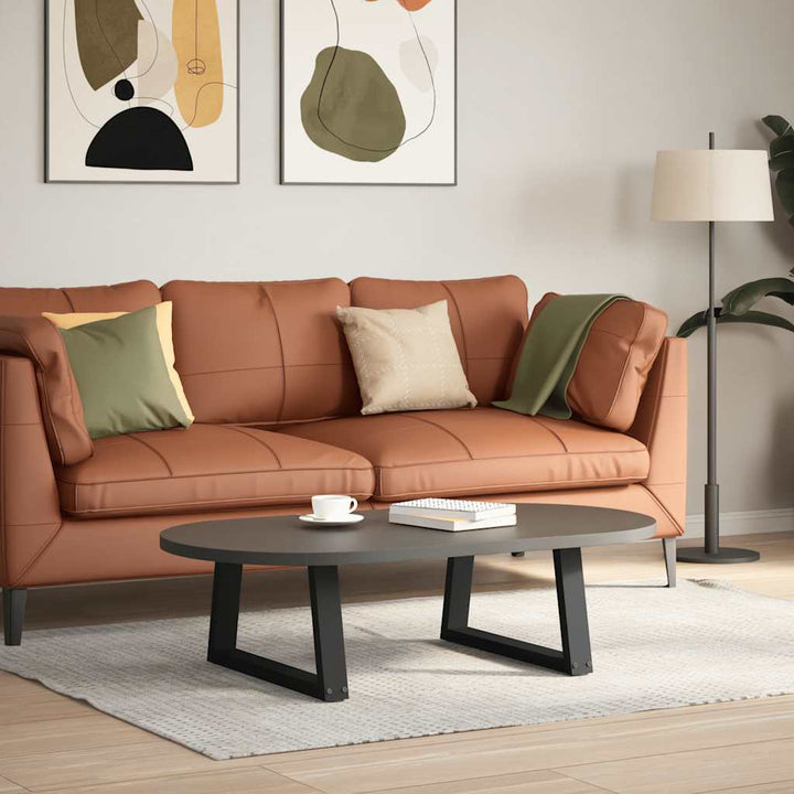 sofabordsben V-formet 2 stk. sort 70 x (30-31,3) cm stål