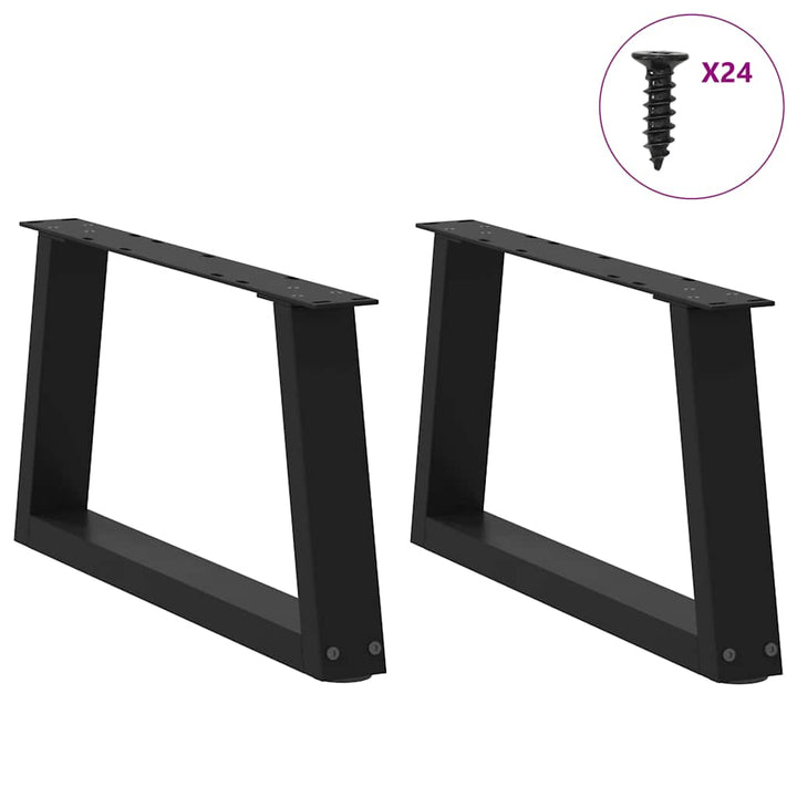 sofabordsben V-formet 2 stk. sort 70 x (30-31,3) cm stål