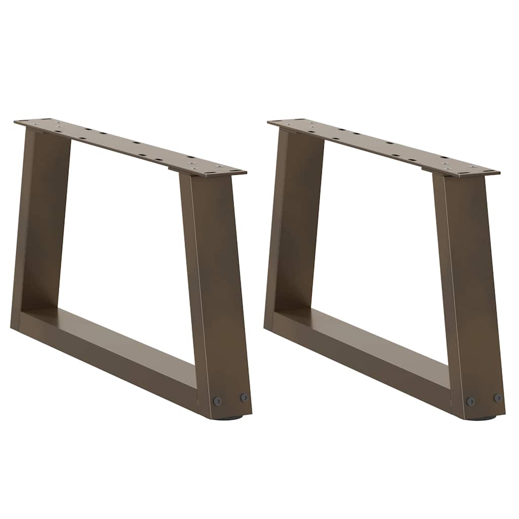 sofabordsben V-formet 2 stk. naturstål 70x(30-31,3) cm stål