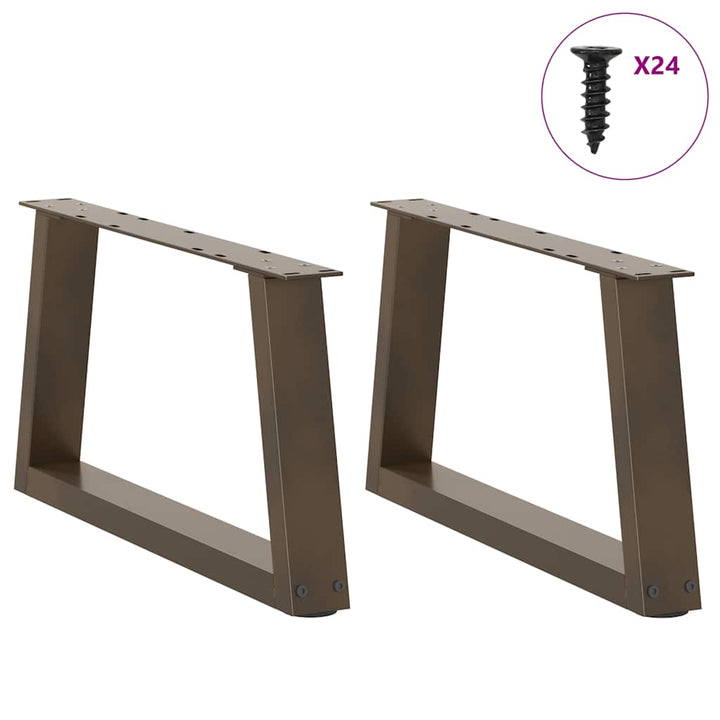 sofabordsben V-formet 2 stk. naturstål 70x(30-31,3) cm stål