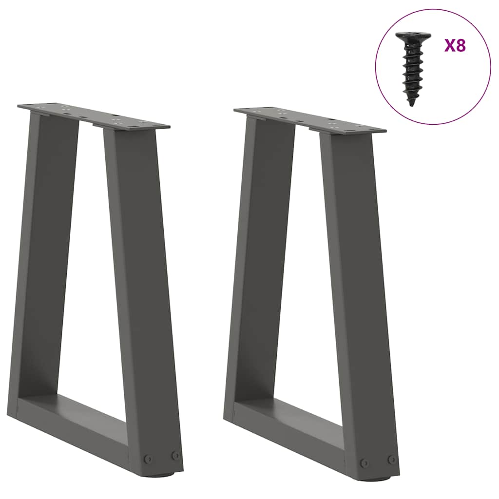 sofabordsben V-formet 2 stk. antracit 28 x (42-43,3) cm stål