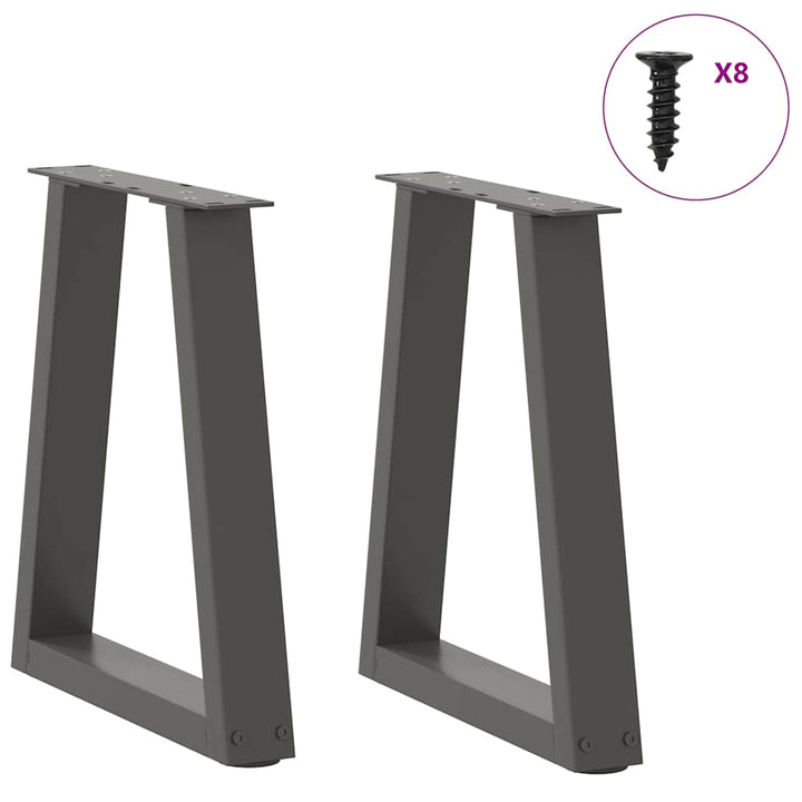 sofabordsben V-formet 2 stk. antracit 28 x (42-43,3) cm stål