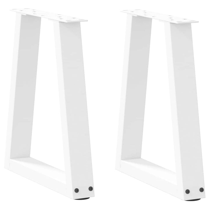 sofabordsben V-formet 2 stk. hvid 38 x (42-43,3) cm stål