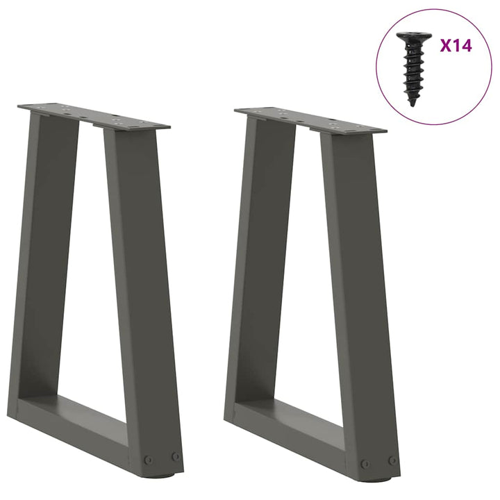 sofabordsben V-formet 2 stk. antracit 38 x (42-43,3) cm stål