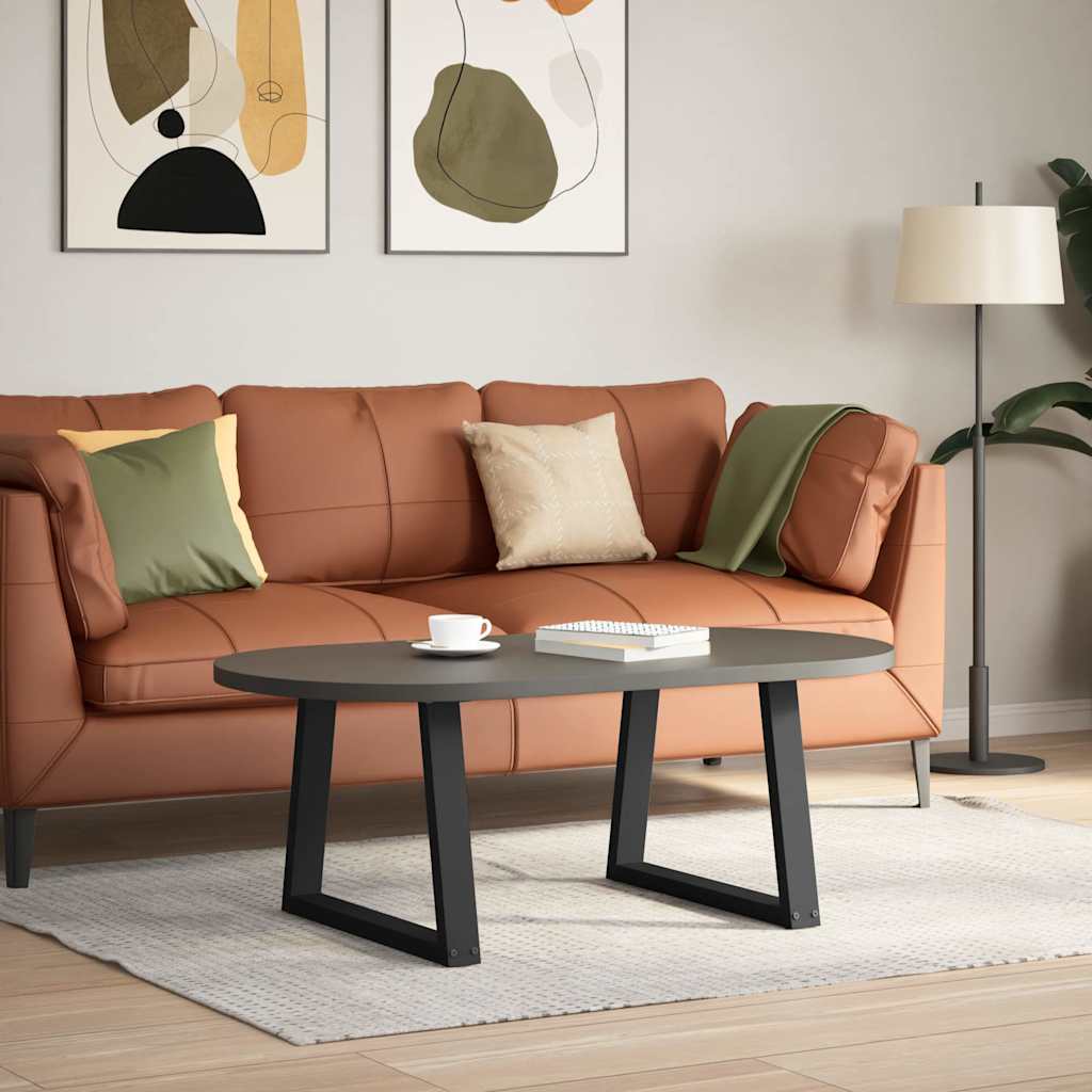 sofabordben V-formet 2 stk. sort 50x(42-43,3) cm stål