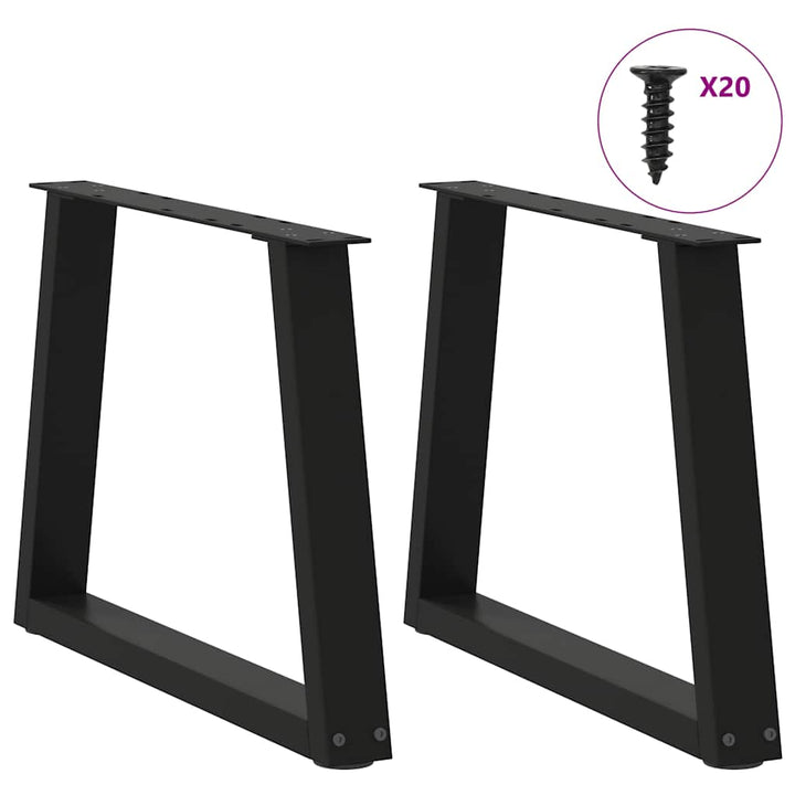 sofabordben V-formet 2 stk. sort 50x(42-43,3) cm stål
