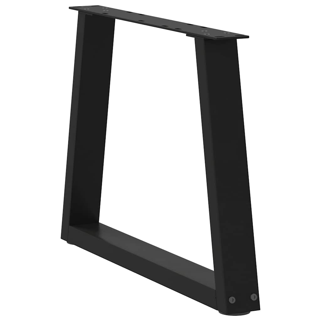 sofabordben V-formet 2 stk. sort 50x(42-43,3) cm stål