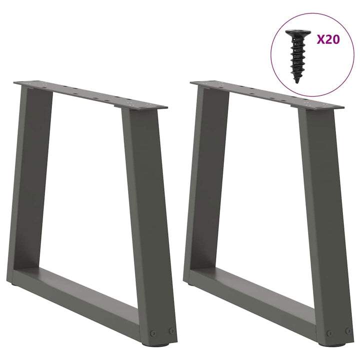 sofabordsben V-formet 2 stk. antracit 50x(42-43,3) cm stål