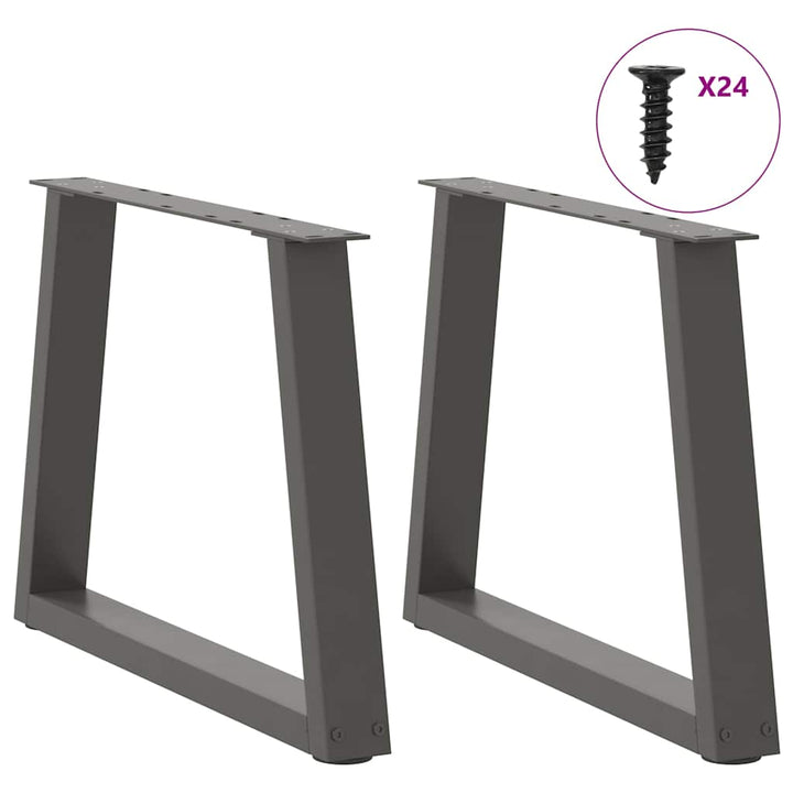 sofabordsben V-formet 2 stk. antracit 60x(42-43,3) cm stål