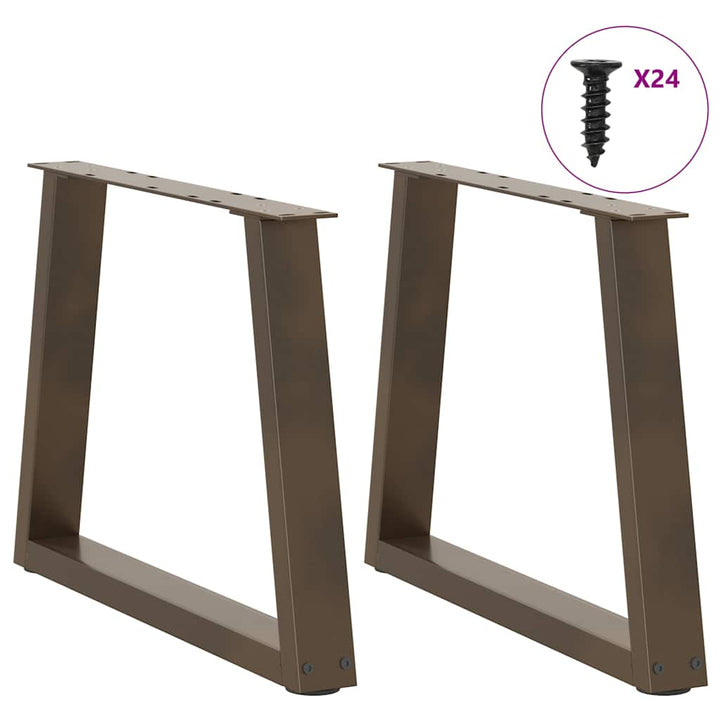sofabordsben V-formet 2 stk. naturstål 60x(42-43,3) cm stål
