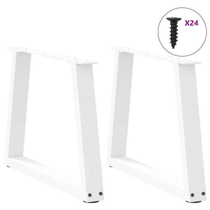 sofabordsben V-formet 2 stk. hvid 70 x (42-43,3) cm stål