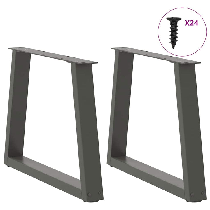 sofabordsben V-formet 2 stk. antracit 70 x (42-43,3) cm stål