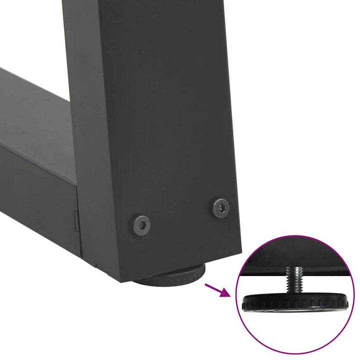 sofabordsben V-formet 2 stk. antracit 70 x (42-43,3) cm stål