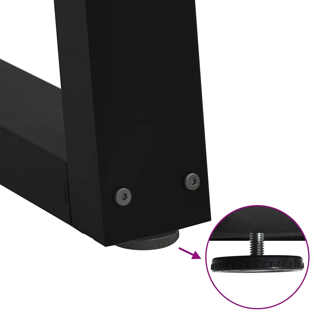 spisebordsben V-formet 2 stk. sort 50x(72-73,3) cm stål