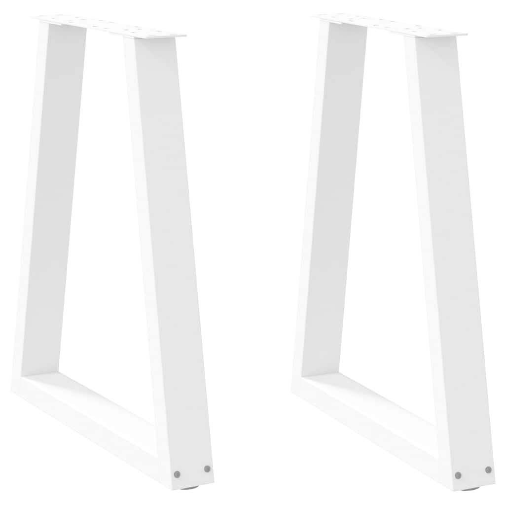 spisebordsben V-formet 2 stk. hvid 50x(72-73,3) cm stål