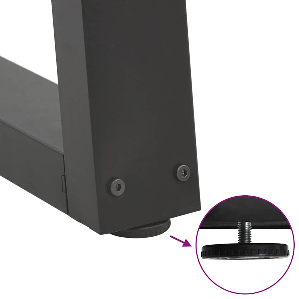 spisebordsben V-formet 2 stk. antracit 50x(72-73,3) cm stål
