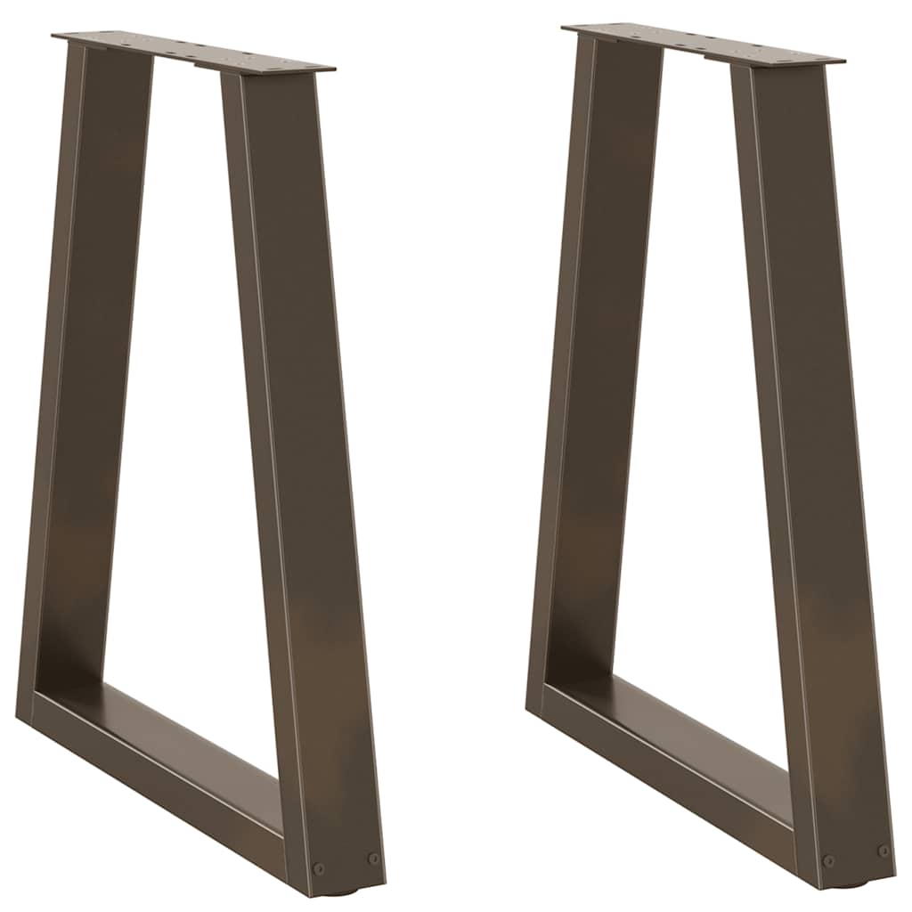 spisebordsben V-formet 2 stk. naturstål 50x(72-73,3) cm stål