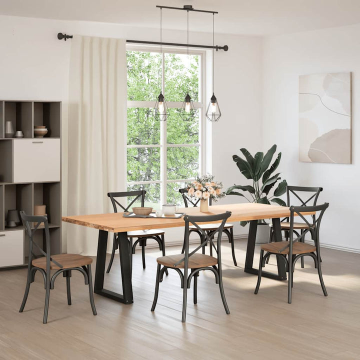 spisebordsben V-formet 2 stk. sort 60 x (72-73,3) cm stål