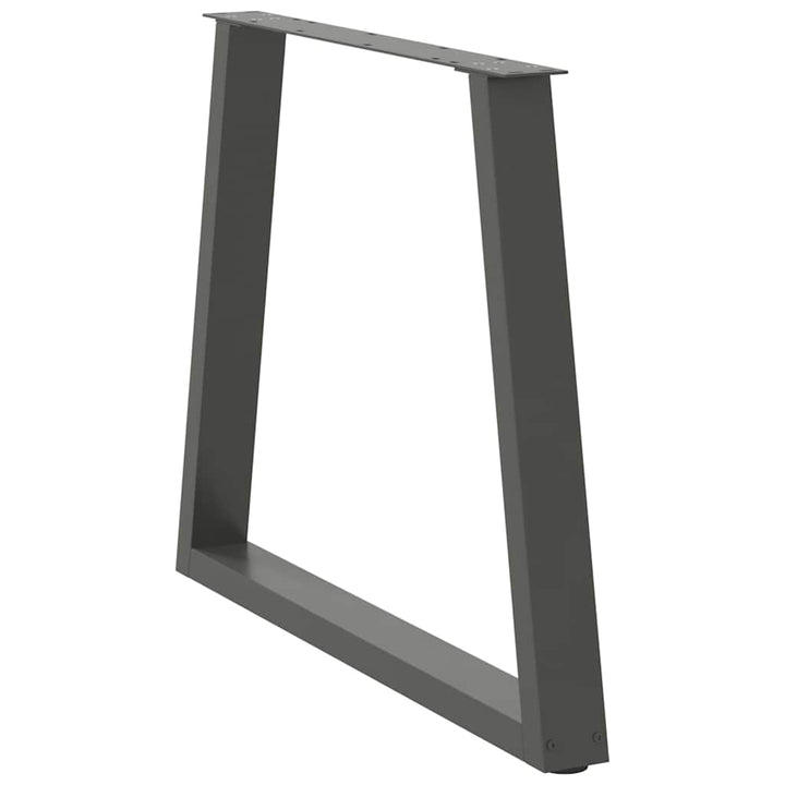 spisebordsben V-formet 2 stk. antracit 70 x (72-73,3) cm stål