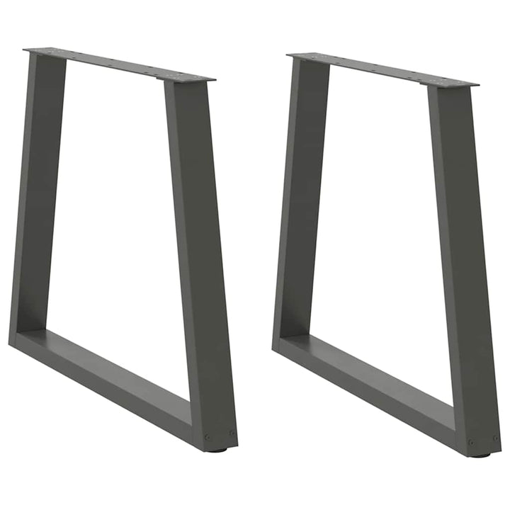 spisebordsben V-formet 2 stk. antracit 80x(72-73,3) cm stål