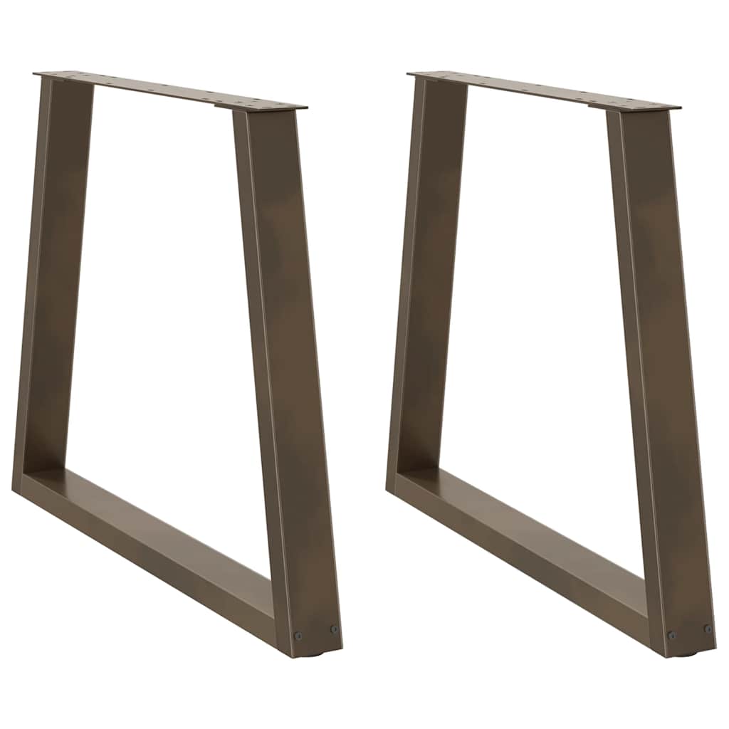 spisebordsben V-formet 2 stk. naturstål 80x(72-73,3) cm stål