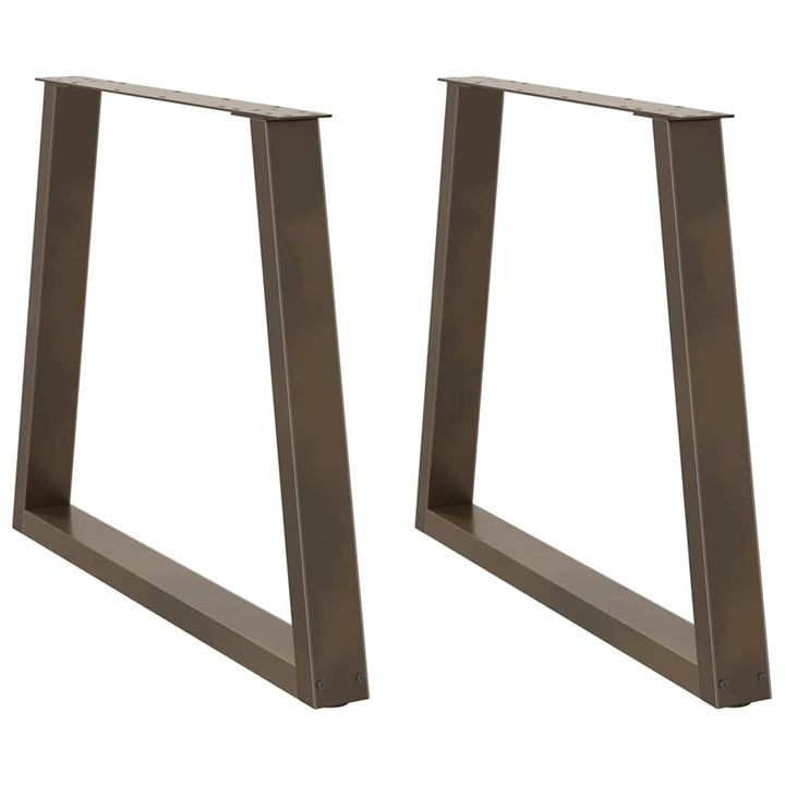 spisebordsben V-formet 2 stk. naturstål 80x(72-73,3) cm stål