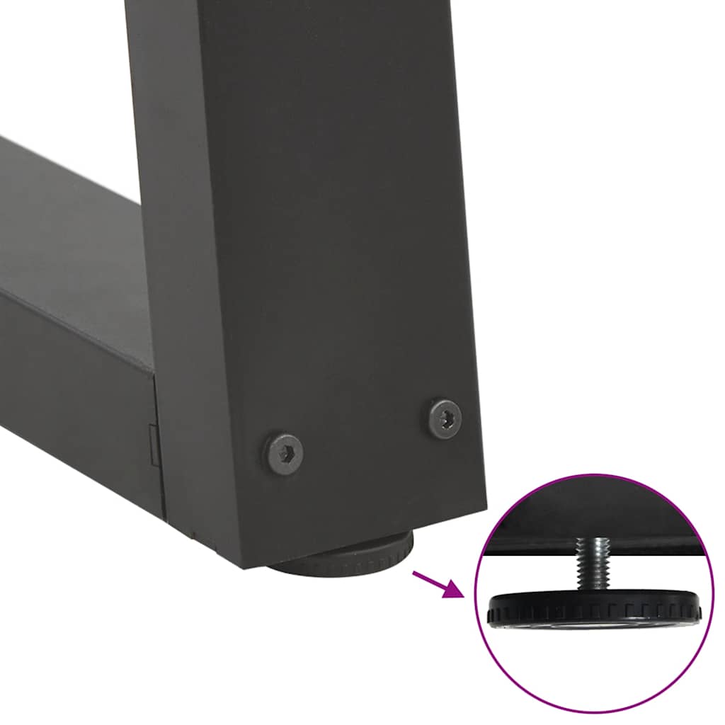 spisebordsben V-formet 2 stk. antracit 100x(72-73,3) cm stål