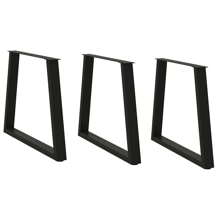 spisebordsben V-formet 3 stk. sort 70 x (72-73,3) cm stål