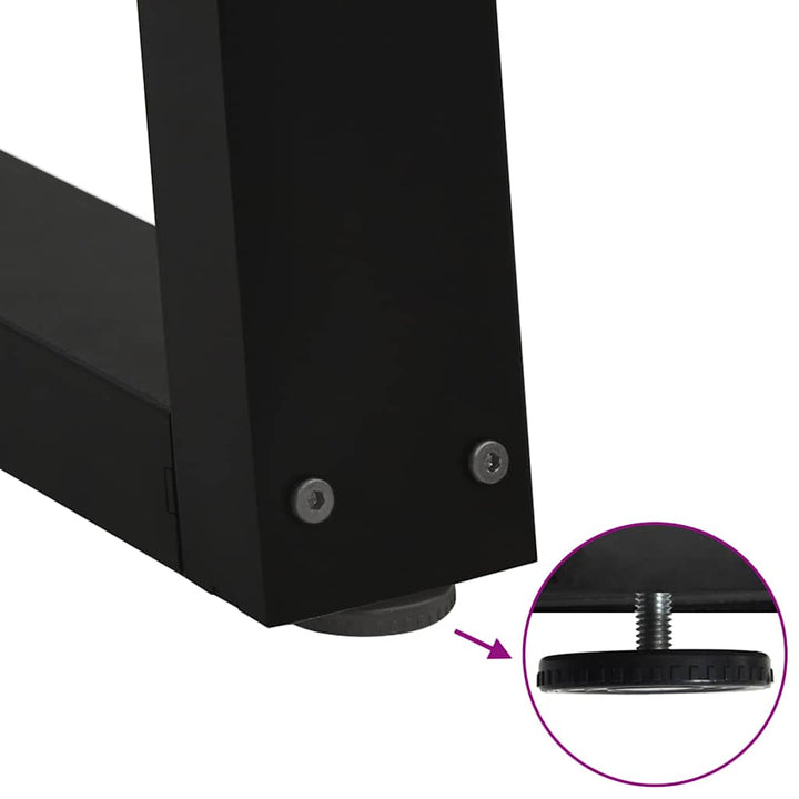 spisebordben V-formet 3 stk. sort 80 x (72-73,3) cm stål