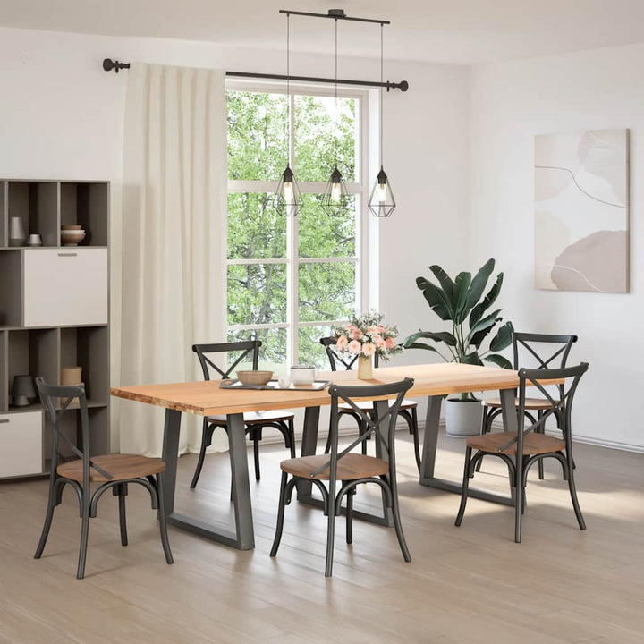 spisebordsben V-formet 3 stk. antracit 80x(72-73,3) cm stål