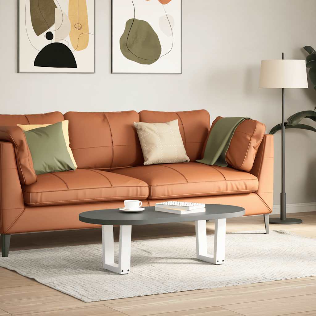 sofabordsben V-formet 2 stk. hvid 30x(30-31,3) cm stål