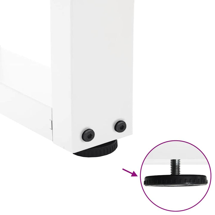 sofabordsben V-formet 2 stk. hvid 30x(30-31,3) cm stål