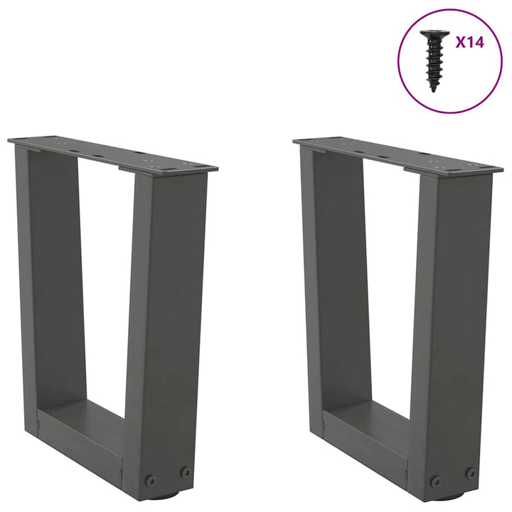 sofabordben V-formet 2 stk. antracit 30x(30-31,3) cm stål