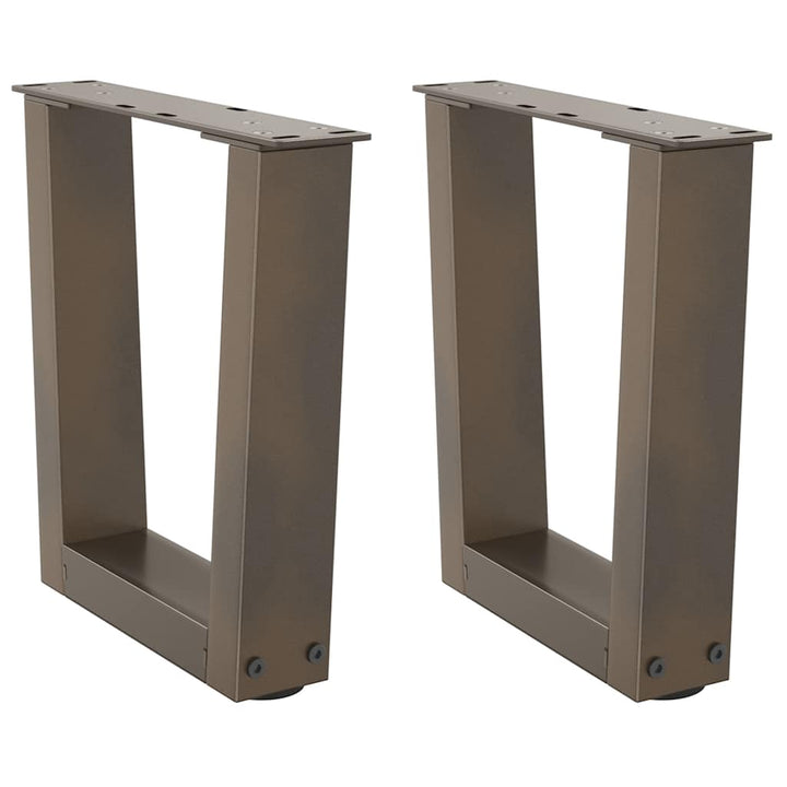 sofabordsben V-formet 2 stk. naturstål 30x(30-31,3) cm stål