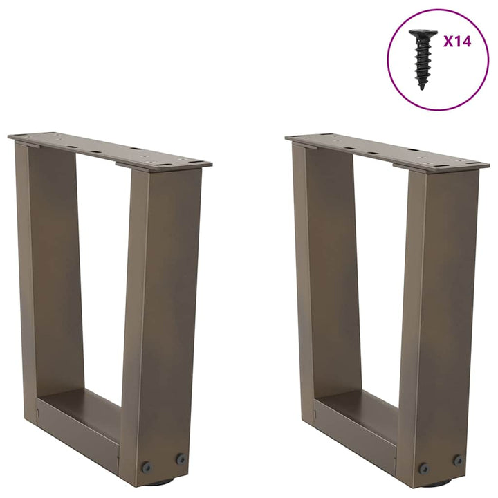 sofabordsben V-formet 2 stk. naturstål 30x(30-31,3) cm stål