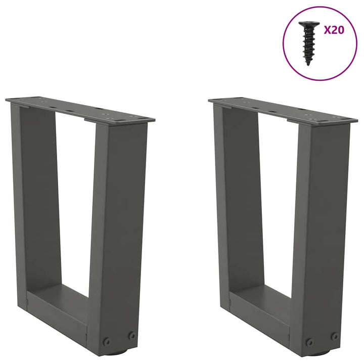 sofabordsben V-formet 2 stk. antracit 40x(30-31,3) cm stål