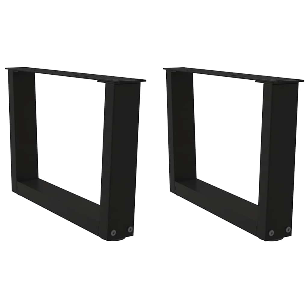 sofabordben V-formet 2 stk. sort 60 x (30-31,3) cm stål