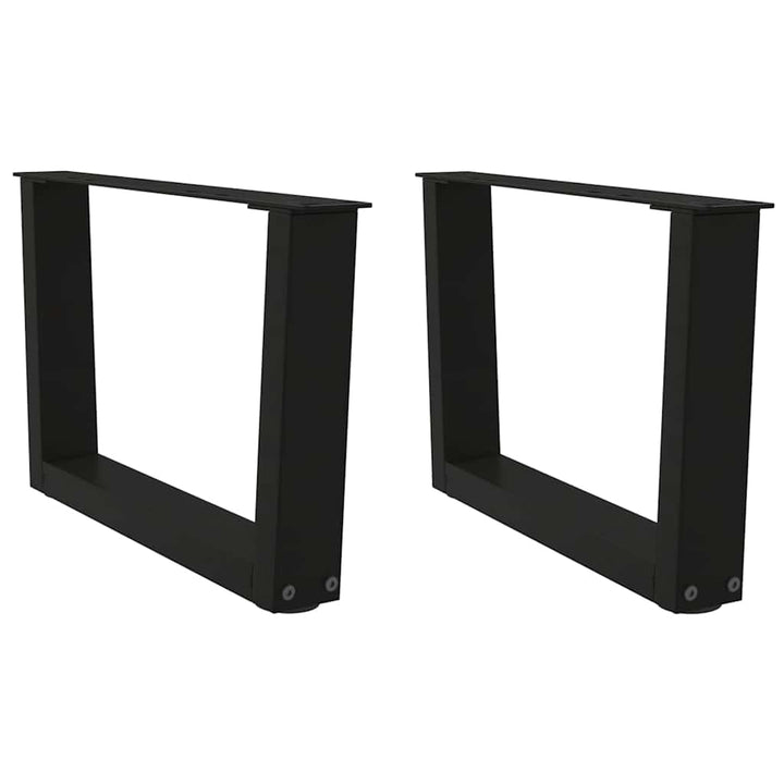 sofabordben V-formet 2 stk. sort 60 x (30-31,3) cm stål