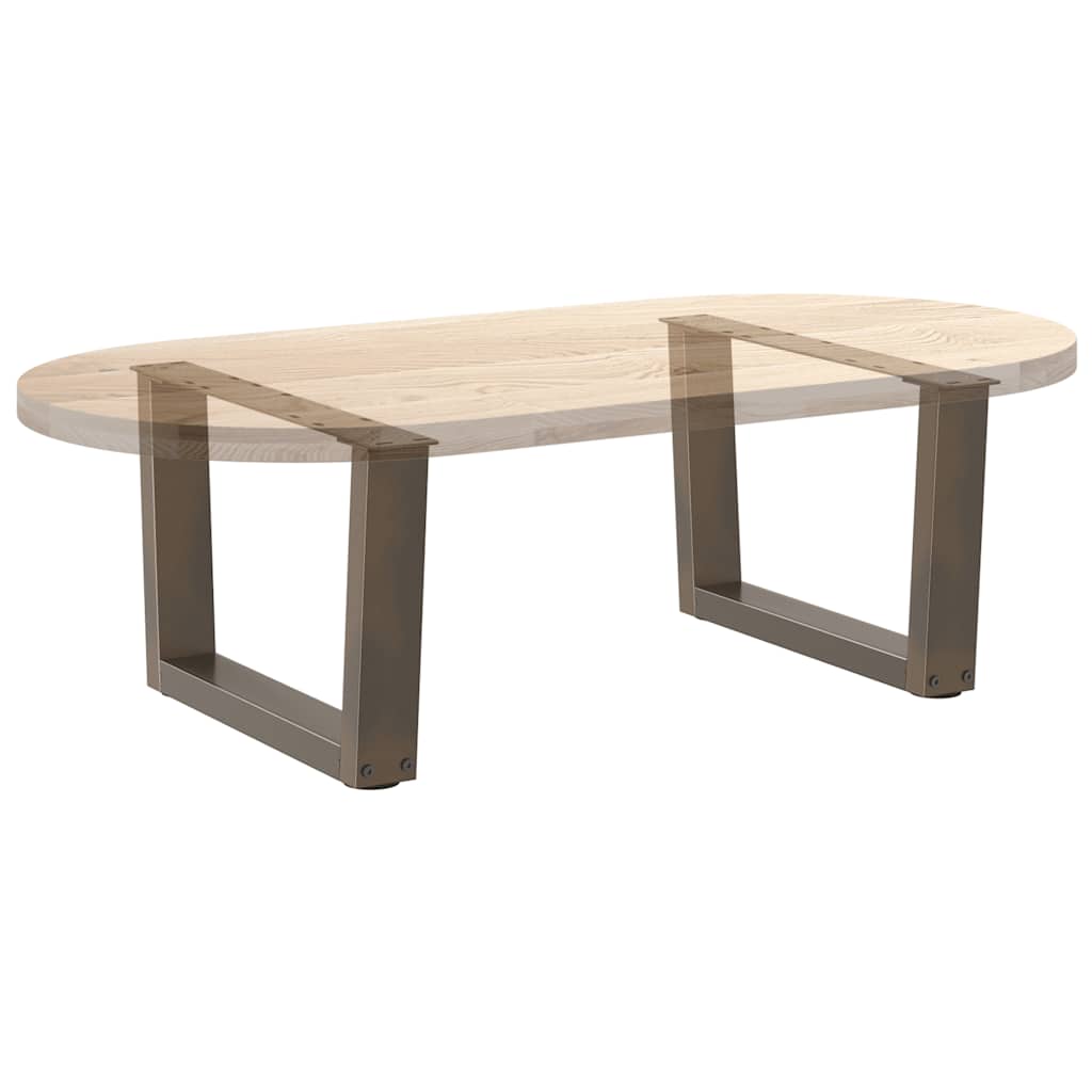 sofabordsben V-formet 2 stk. naturstål 60x(30-31,3) cm stål
