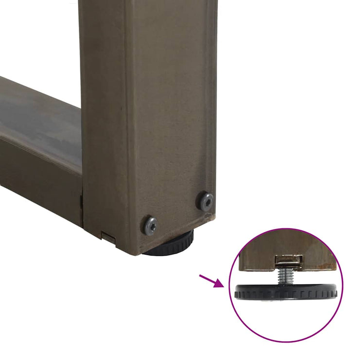 sofabordsben V-formet 2 stk. naturstål 60x(30-31,3) cm stål